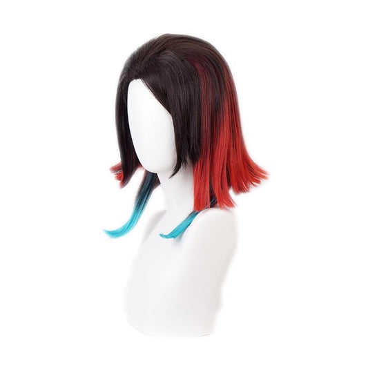 Ticomoco Enmu Cosplay Wig Black Red Blue Short Hair Halloween Costume Party Wig for Men Women