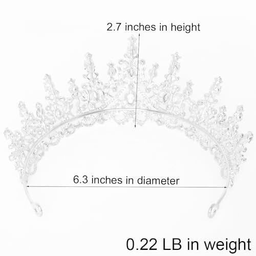 Trnerm Pink Crown Crystal Wedding Crown for Women, Pink Tiara Queen Princess Crown, Rhinestone Tiara for Women, Hair Accessories for Quinceanera Pageant Prom Birthday Halloween Cosplay