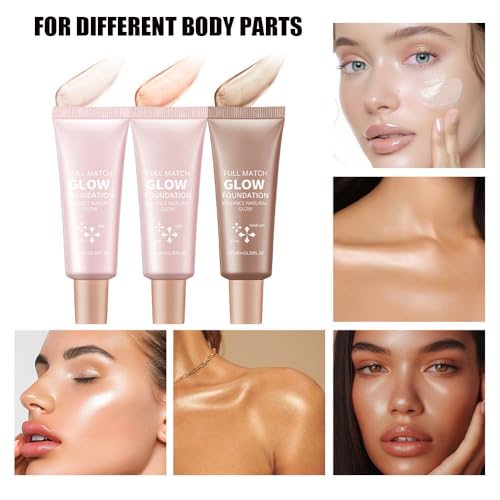 Natural Glow Illuminator Glotion - Hydrating, Long-Lasting Highlighter for Face & Body with Sheer to Light Buildable Coverage and Radiant, Sun-Kissed Look, 1.35 fl oz (#2 Light, 1 Piece)