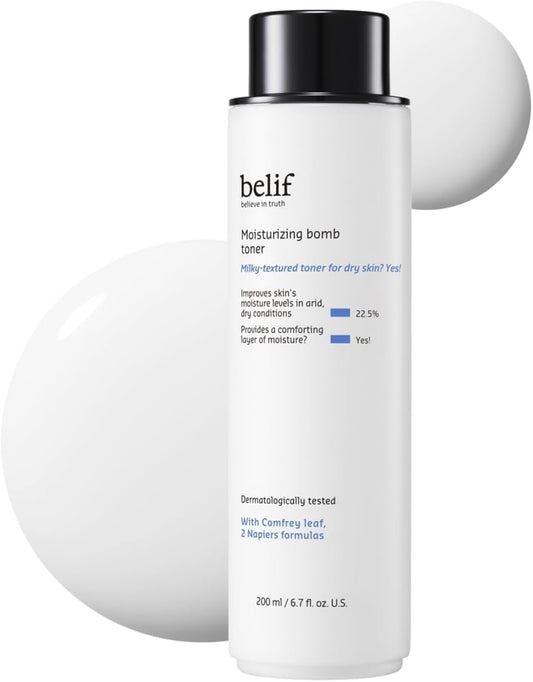 Belif Milky Ceramide Toner - Ultra-Hydrating 2-in-1 Toner & Moisturizer, Soothing Serum Essence, 5.07 Fl Oz