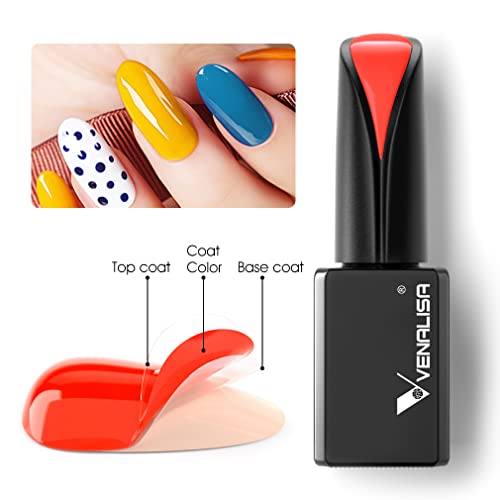 VENALISA 15ml Dark Burgundy Red Gel Nail Polish, Deep Cherry Red Gel Polish Color Soak Off UV LED Nail Art Starter Manicure Salon DIY at Home, 0.53 OZ