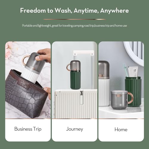 Elivida 1Pc Travel Toothbrush Case Travel Toothbrush Holder with Cup,Large Toothbrush Container for Toothbrush Toothpaste Razor,Toothbrush Holder with Cover for Home Business School (8.07x2.95 White)
