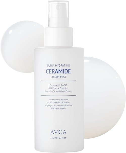 AVCA Ultra Hydrating Ceramide Cream Mist - Milky Face Mist with 5 Ceramides for Deep Moisture & Dewy Glow (5.07 fl oz)