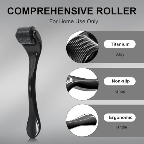 Derma Roller 540 Stainless Steel Black Microneedling Roller Facial Skin Care Home Use for Face Beauty Massage Tools