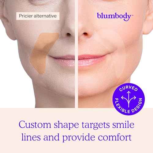 BLUMBODY Smile Line Patches ? Face Wrinkle Patches for Fine Lines Around Mouth, between Eyes ? Non-Silicone Anti-Wrinkle Facial Tape ? Comfortable Overnight Use (90-Day Supply)