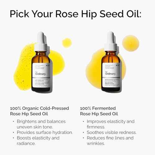 The Ordinary 100% Organic Cold-Pressed Rose Hip Seed Oil, Addresses Signs of Aging by Improving the Appearance of Uneven Skin Tone, Supporting Skin Elasticity, 1 Fl Oz