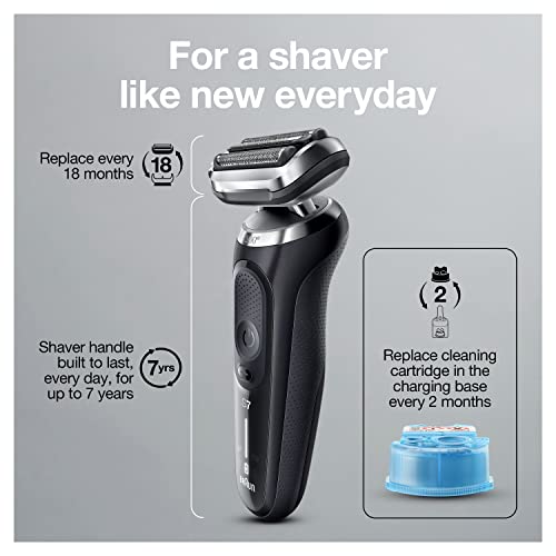Braun Series 7 7085cc Flex Rechargeable Wet & Dry Men's Electric Shaver with Clean & Charge Station, Stubble & Beard Trimmer