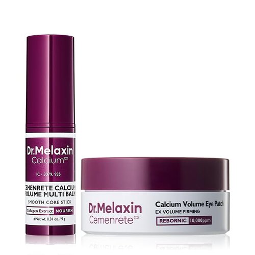 Dr. Melaxin Calcium Volume Multi Balm & Eye Patch | 60 Pcs Korean Skin Care with Collagen for Elasticity & Repair