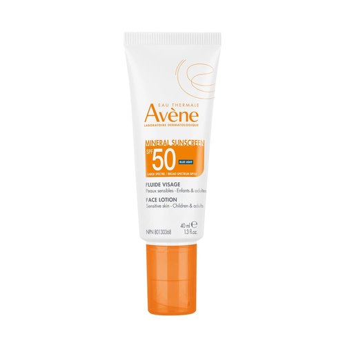 Avène Mineral Sunscreen SPF 50 Face Lotion - Fast Absorbing, 100% Mineral Protection Against UV & Blue Light | 1.3 oz