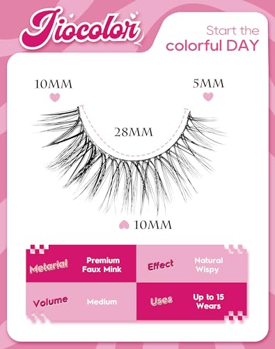 Natural Cat Eye Lashes Wispy Eyelashes 10mm Fluffy Fake Lashes that Look Like Extensions 3D C Curl Simple False Lashes 53-GIRL CODE