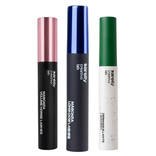 SARELLY Mascara Kit - Waterproof Volume & Gentle Eye Makeup Remover | Vegan & Cruelty-Free | 3-Pack