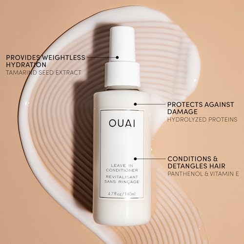 OUAI Leave In Conditioner & Heat Protectant for Hair - Prep Hair for Styling or Use as Detangling Spray to Fight Frizz & Flyaways - No Parabens, Sulfates or Phthalates (1.5 oz)