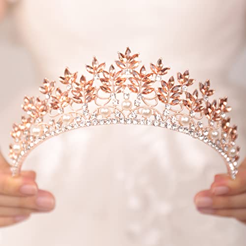 Wekicici Crystal Tiara Crowns Crystal Headband Queen Princess Rhinestone Crown Pageant Crown Bride Headbands Bridal Wedding Prom Birthday Party Hair Accessories for Women Girls (Style 1)