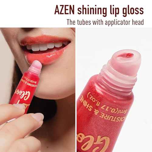 AZEN 24 Pack Lip Gloss Set, Color Lip Oil for Dry Cracked Lips Moisturizing Hydrating Nourishing with Vitamin E