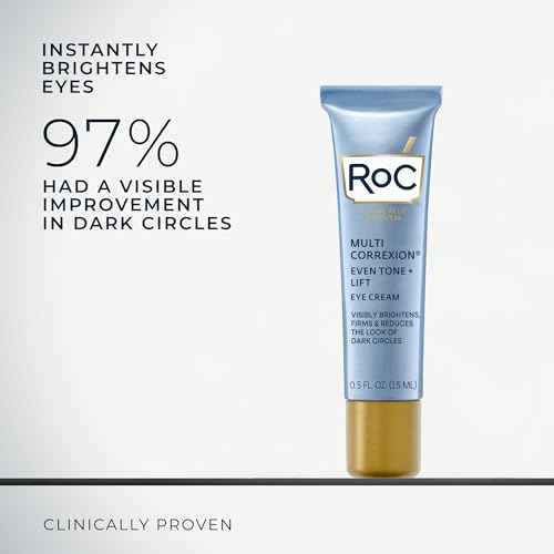 RoC Multi Correxion 5 in 1 Anti-Aging Eye Cream for Puffiness, Under Eye Bags & Dark Circles, Skin Care Treatment with Shea Butter, (.5 oz) with Night Cream Packette (Packaging May Vary)