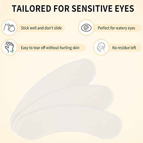 100 PCS Foam Eye Pads for Lash Extensions, Under Eye Pads for Eyelash Extensions, Micro-foam Lash Patches Lint Free, Stick Well, No Tape Needed, Hypoallergenic