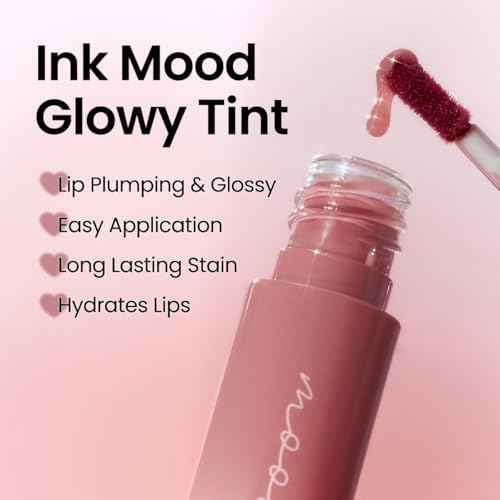 Peripera Ink Mood Glowy Tint | Lip-Plumping, Naturally Moisturizing, Lightweight, Glow-Boosting, Long-Lasting, Comfortable, Non-Sticky, Mask Friendly, No White Film 033 ROSY WISH
