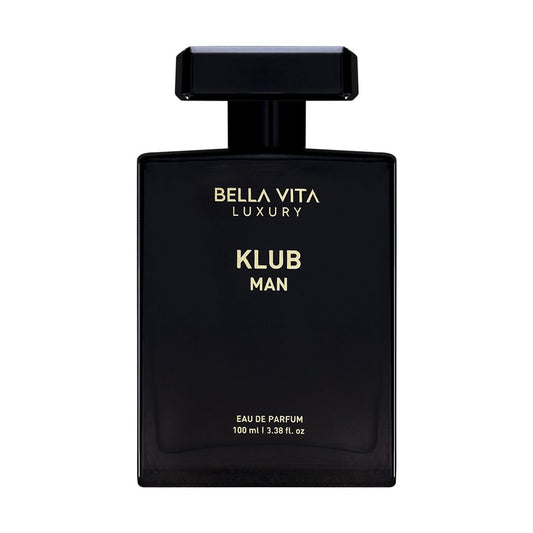 BellaVita Luxury KLUB Men's Eau De Parfum - Intense, Long-Lasting Fragrance (100ml) | Notes of Lemon, Jasmine, Rose, Musk, Amber & Patchouli