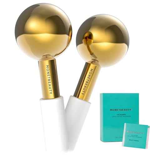Stainless Steel Ice Globes for Facials (Gold), Durable Cryo Globes Instantly Reduce Puffiness, Tighten Pores and Sinus Relief, Face Globes for Facial Massages and Daily Beauty Routines