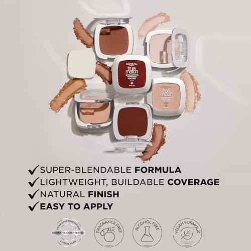 L'Oreal Paris True Match Super Blendable Oil Free Powder Foundation, W4 Light Medium, 0.33 oz, Packaging May Vary