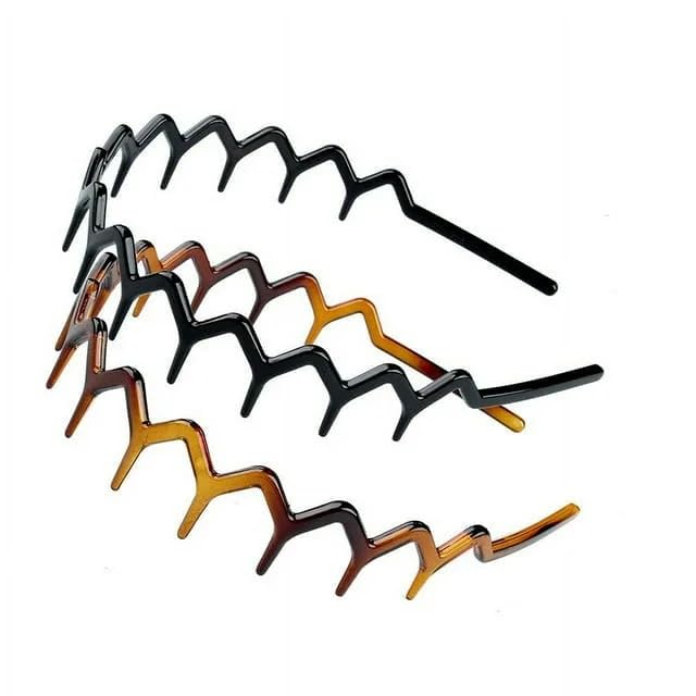 YuanHolumid 2Pcs Zigzag Headband Headband with Teeth Tooth,Plastic Wavy Comb Zig Zag Tooth Comb Plastic Hair Accessories