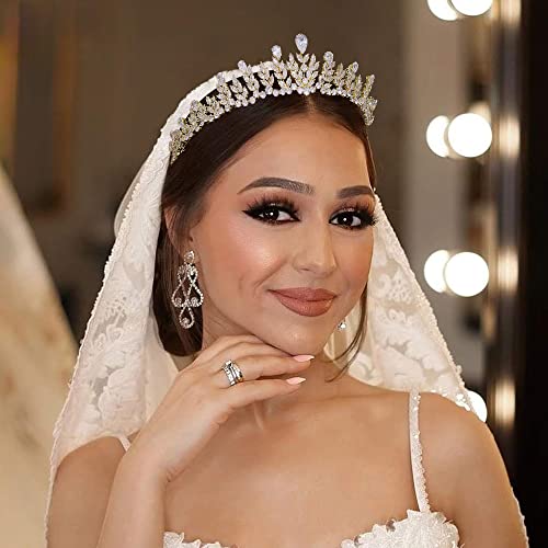 FASNAHOK Cubic Zirconia Tiaras for Women Silver Princess Birthday Queen Crowns CZ Wedding Hair Accessories for Bride Coronas Para 15 Anos Quinceaneras 2023