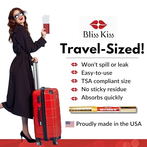 Bliss Kiss Fragrance Free Nail Oil Cuticle Pen with Vitamin E & Jojoba - Nail Strengthener Nail Growth Serum for Brittle Peeling Breaking Thin Nails