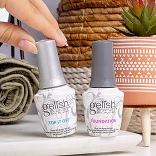 Gelish Dynamic Duo - Foundation Base & Top It Off Sealer Gel Set | Long-Lasting High-Shine Finish, 15mL Each