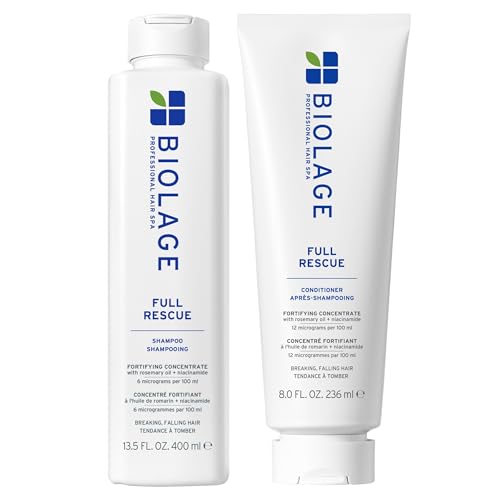 Biolage Full Rescue Shampoo - Fortifies & Strengthens for Stronger Hair, Longer Lengths in 4 weeks*, Instantly Fuller-Looking Hair, Rosemary Oil & Niacinamide, Vegan & Cruelty-Free, 13.5 FL Oz
