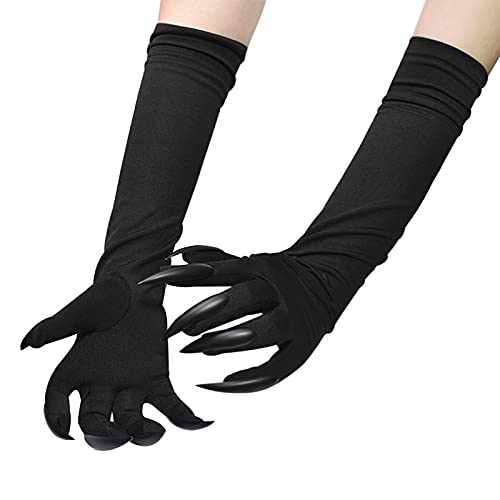 AUZOEYTOYK Cat Woman Claw Gloves Paw Gloves Halloween Props Cosplay Costume Long Nails Werewolf Gothic Devil Wolf Gloves