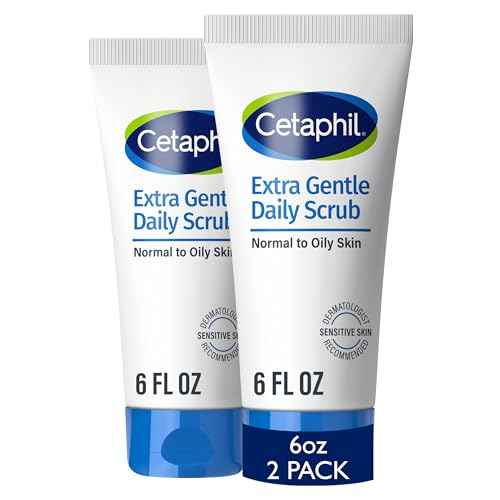 Exfoliating Face Wash, Extra Gentle Daily Face Scrub, Gently Exfoliates & Cleanses, For All Skin Types, Non-Irritating & Hypoallergenic, Suitable For Sensitive Skin, 6 Fl Oz, Pack of 2