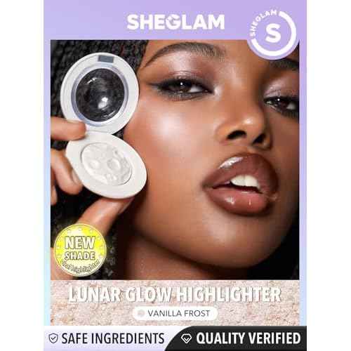 SHEGLAM Lunar Glow Highlighter Face Highlighter Multichrome Glitter Shimmer Highlighter Makeup Eye Face Body Highlighter Illuminator, Silky Creamy Eyeshadow-Vanilla Frost