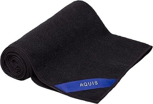 Aquis Towel Hair-Drying Tool, Water-Wicking, Ultra-Absorbent Recycled Microfiber (Black)
