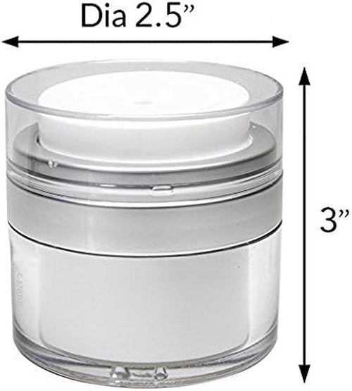 Airless Cosmetic Jar - Refillable Travel Makeup Container | Leak-Proof Design for Creams & Foundations | 1.7 oz Made in USA