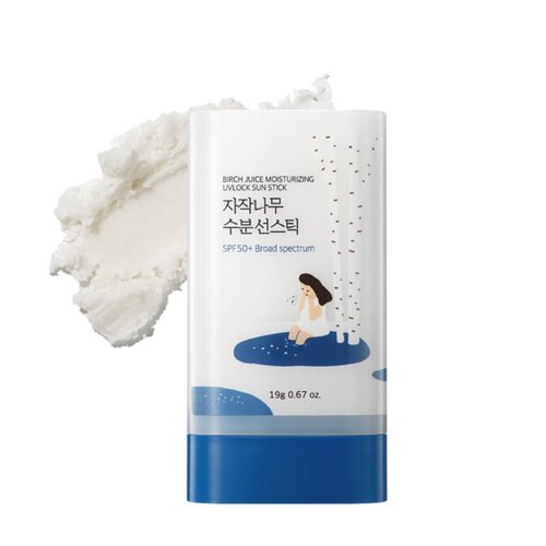 ROUND LAB Birch Juice Moisturizing Sun Stick - Broad Spectrum SPF 50+ | Non-Sticky, Travel-Friendly Sunscreen, 0.67oz