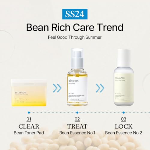 mixsoon Bean Essence-Exfoliating, Hydrating, Fermented Bean Extract, Gentle Formula for Smooth Skin 20ml / 0.68 fl.oz. Korean Glass Skin Care