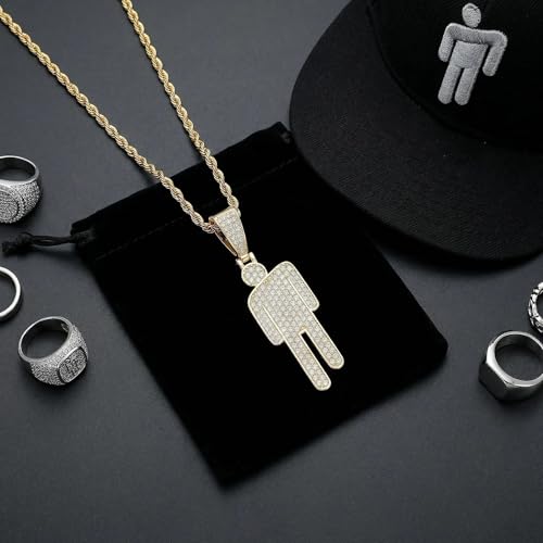 Liiusgelad Couple Crooked Head Zircon Hipster Necklace（gold）