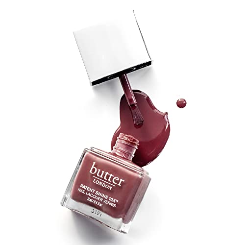 butter LONDON Patent Shine 10X Nail Lacquer Polish, Toff (Purple) - Gel-Like Finish & Chip-Resistant Nail Lacquer Helps Protect & Strengthen Nails - Non-Toxic, Vegan, & Cruelty-Free (0.4 Fl Oz)