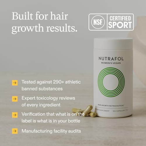 Nutrafol Women's Hair Growth Supplements, for Women 18-44 Years Old, Clinically Tested for Visibly Thicker, Stronger Hair, 100% Vegan Ingredients, Dermatologist Recommended - 1 Month Supply, 1 Pouch