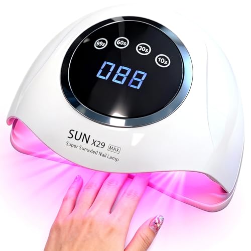 500W Professional UV LED Nail Lamp with 90 LEDs - Smart Sensor & 4 Timers for Fast Curing Gel Polish - Salon-Grade Nail Dryer for Home and Professional Use