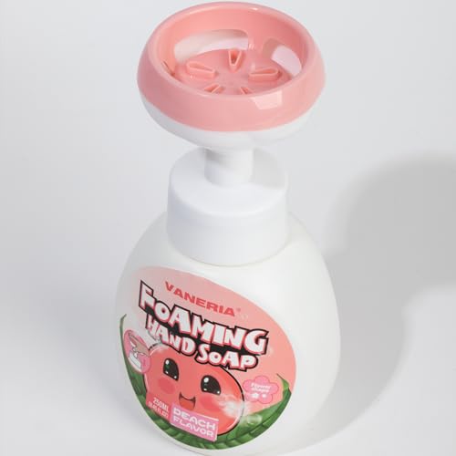 VANERIA Kids Foaming Hand Soap,Flower Stamp,Moisturizing and Gentle Hand Soap for Baby,Kids and Adults with Sensitive Skin 250ml/8.45 Fl Oz