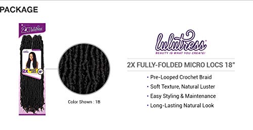 Sensationnel Crochet Braids Lulutress 2X Fully-Folded Micro Locs 18" (1-PACK, 2)