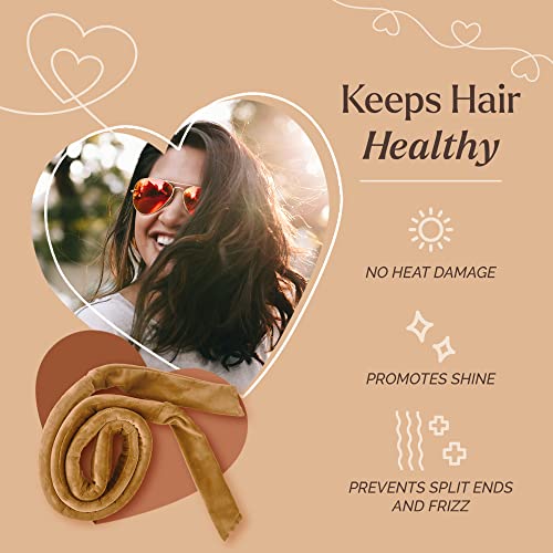 BHDbeauty No Heat Curling Headband You Can Sleep In- Heatless Overnight Natural Curls- Rod Ribbon Lazy Hair Curler Wrap Kit for Long Hair- Includes Bonus Airless Spray Bottle