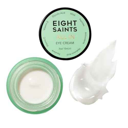 Eight Saints Skin Care All In Eye Cream, Natural and Organic Anti Aging Under Eye Cream to Reduce Puffiness, Wrinkles, and Under Eye Bags, Dark Circles Under Eye Treatment, 0.5 Ounces