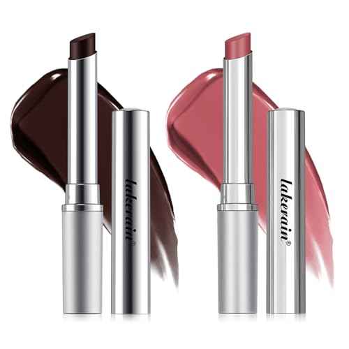 2PCS Honey Lipstick Tinted Lip Balm - Sheer Hydrating Lipstick for All Skin Tones - Moisturizing Lip Color, Nourishing Lip Balm with a Hint of Natural Black Cherry Tint (Black & Pink)