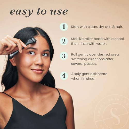 Sdara Black Derma Roller Microneedling Roller Face - Includes Free Storage Case