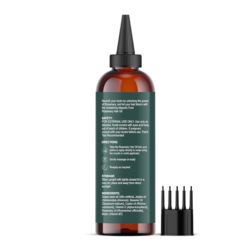 Majestic Pure 100% Pure Lavender Oil with Vitamin E for Hair Care, Strengthening, Nourishing, and Volumizing Formula with Vitamin E & Argan Oil - Non GMO Verified, 6.7 Fl Oz