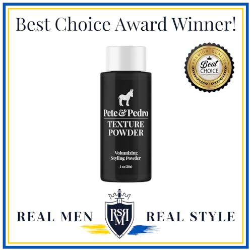 Pete & Pedro TEXTURE POWDER - Texturizing and Volumizing Styling Powder For Men & Women | Adds Mega Volume & Texture, Matte Finish, Root Lifting & Restyleable Hold | As Seen on Shark Tank, 0.5 oz.