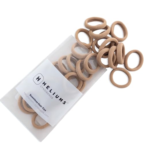 Heliums Small Soft Hair Ties - Black - 1 Inch Mini Nylon Bands, No Damage Ponytail Holders for Kids, Braids, and Thin Hair - 30 Count