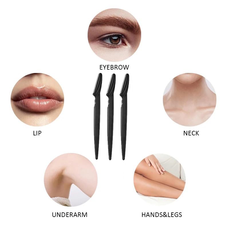 Skiennix Dermaplane Razor - 12-Piece Eyebrow & Face Hair Removal Tool Set for Smooth Skin